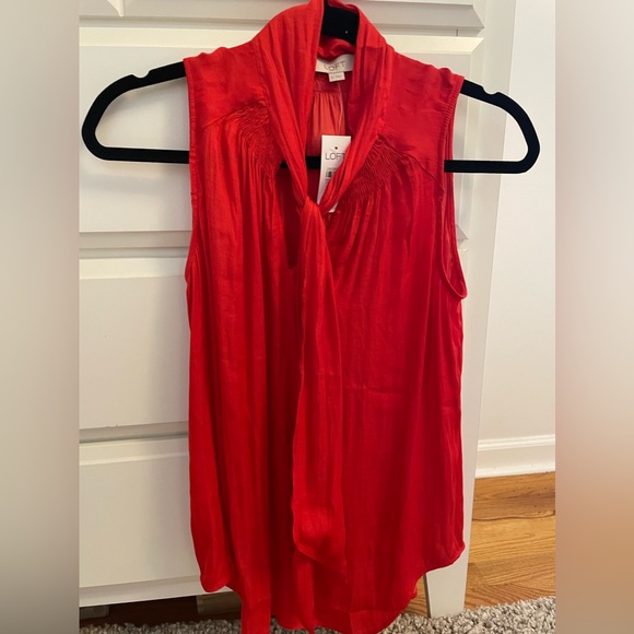 LOFT red blouse - Picture 3 of 4